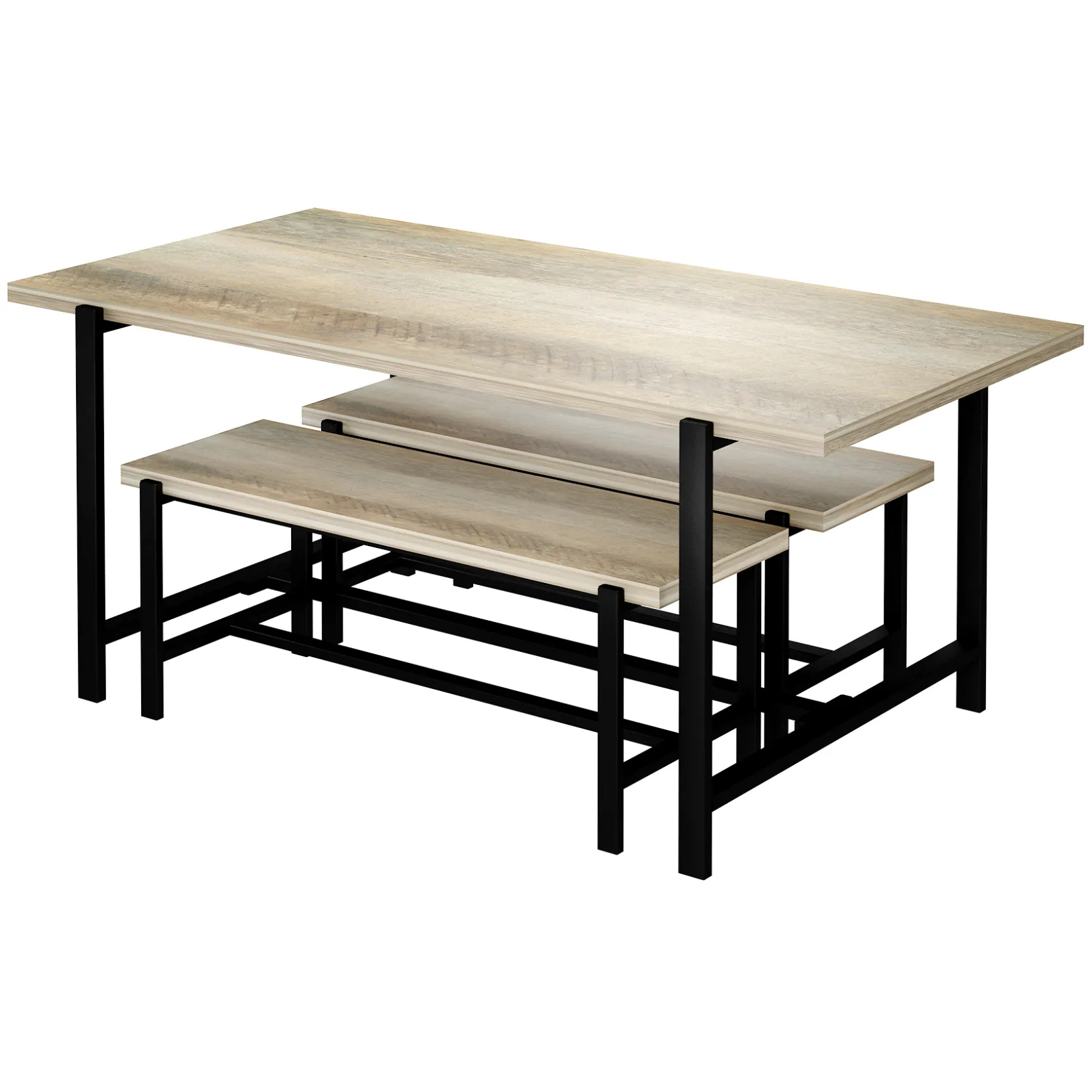 * Loggy Wood & Metal Dining Bench, 47 Less Expensive