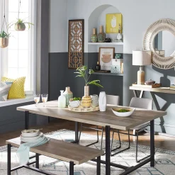 * Loggy Wood & Metal Dining Bench, 47 Less Expensive