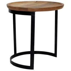 * Mango Wood Top Side Table With Metal Base, Small Gift Selection