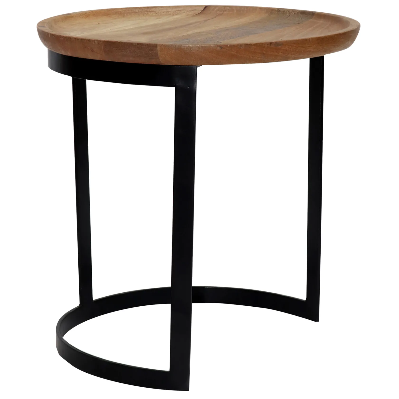 * Mango Wood Top Side Table With Metal Base, Small Gift Selection