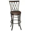 * Marsol Brown Metal Swivel Barstool With Faux Leather Seat Clearance