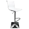 * Maxwell Adjustable Faux Leather Barstool, White Discount Online