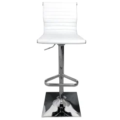 * Maxwell Adjustable Faux Leather Barstool, White Discount Online
