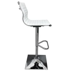 * Maxwell Adjustable Faux Leather Barstool, White Discount Online