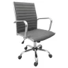 * Maxwell Adjustable Faux Leather Office Chair, Grey Bargain Sale