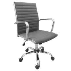 * Maxwell Adjustable Faux Leather Office Chair, Grey Bargain Sale