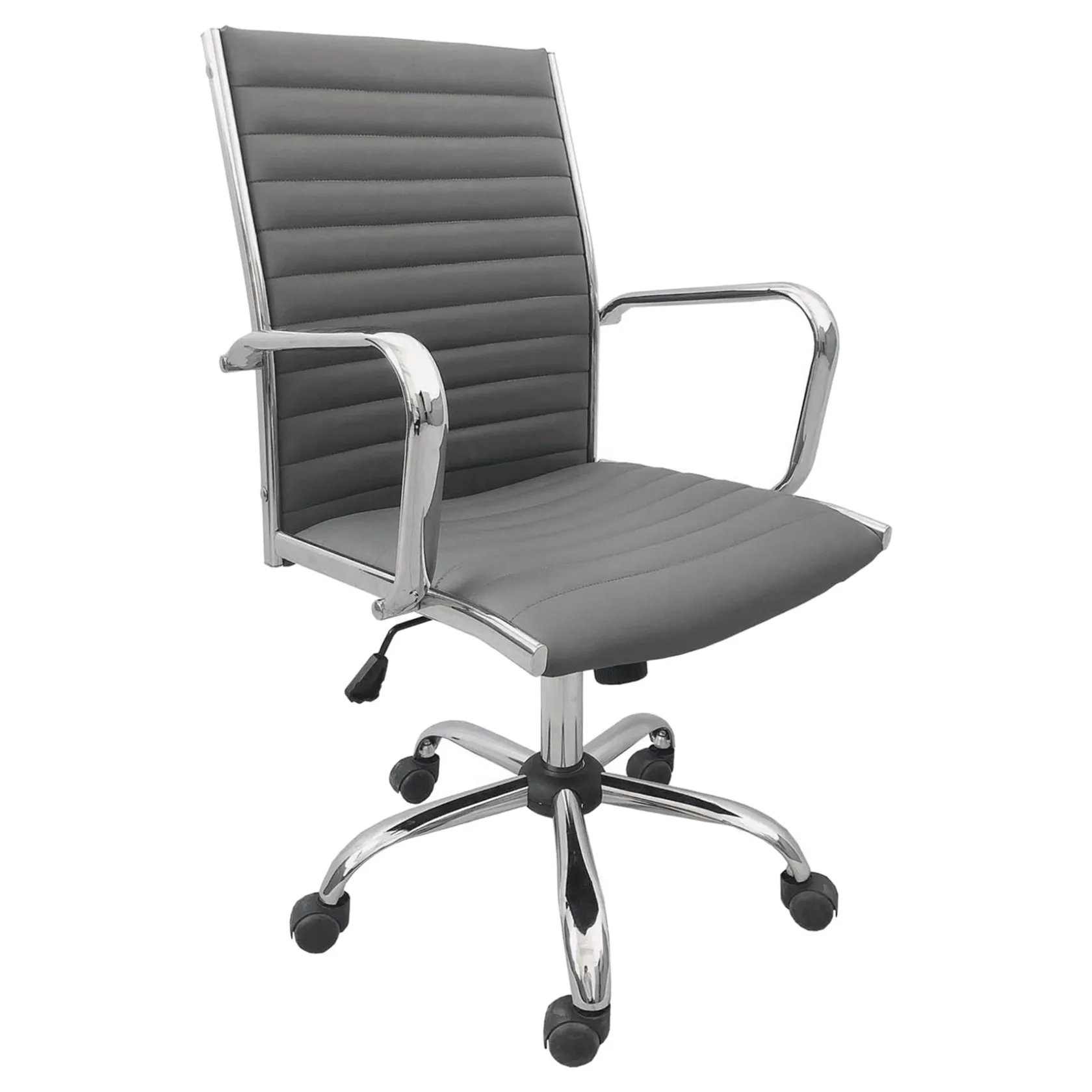 * Maxwell Adjustable Faux Leather Office Chair, Grey Bargain Sale