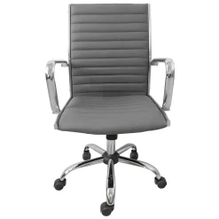 * Maxwell Adjustable Faux Leather Office Chair, Grey Bargain Sale