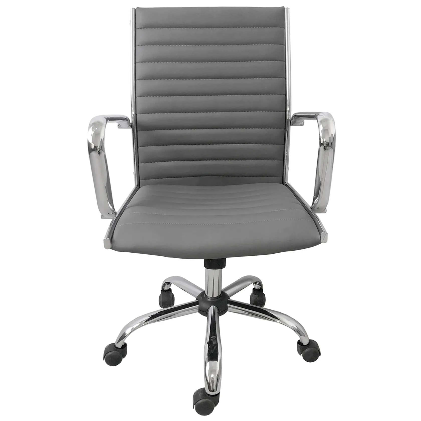 * Maxwell Adjustable Faux Leather Office Chair, Grey Bargain Sale