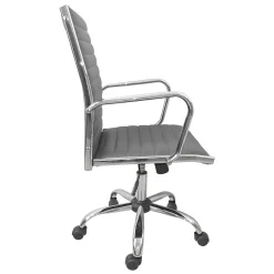 * Maxwell Adjustable Faux Leather Office Chair, Grey Bargain Sale