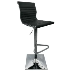 * Maxwell Adjustable Faux Leather Barstool, Black Promotion