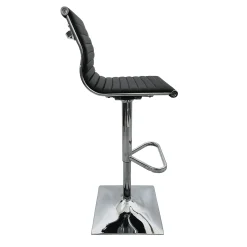 * Maxwell Adjustable Faux Leather Barstool, Black Promotion