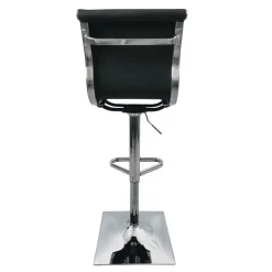 * Maxwell Adjustable Faux Leather Barstool, Black Promotion