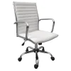 * Maxwell Adjustable Faux Leather Office Chair, White Low Price