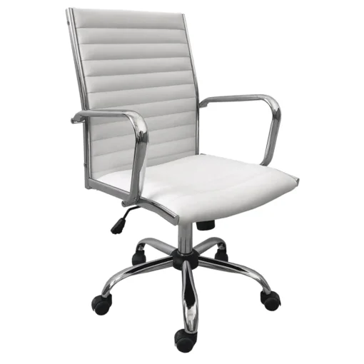 * Maxwell Adjustable Faux Leather Office Chair, White Low Price