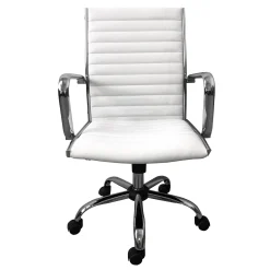* Maxwell Adjustable Faux Leather Office Chair, White Low Price