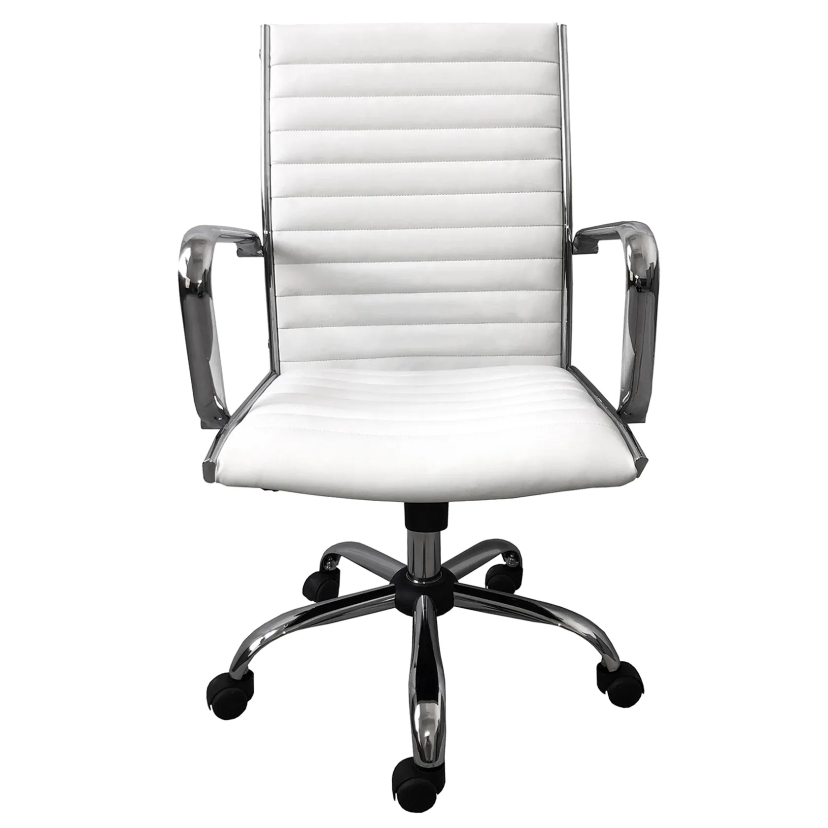 * Maxwell Adjustable Faux Leather Office Chair, White Low Price