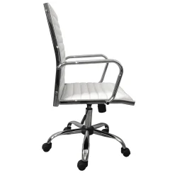 * Maxwell Adjustable Faux Leather Office Chair, White Low Price
