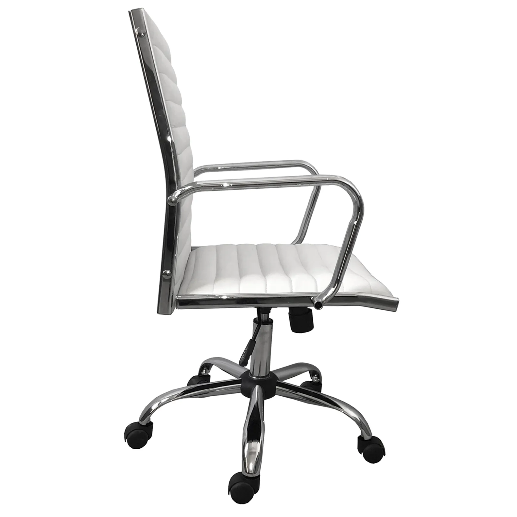 * Maxwell Adjustable Faux Leather Office Chair, White Low Price
