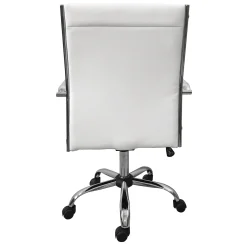 * Maxwell Adjustable Faux Leather Office Chair, White Low Price