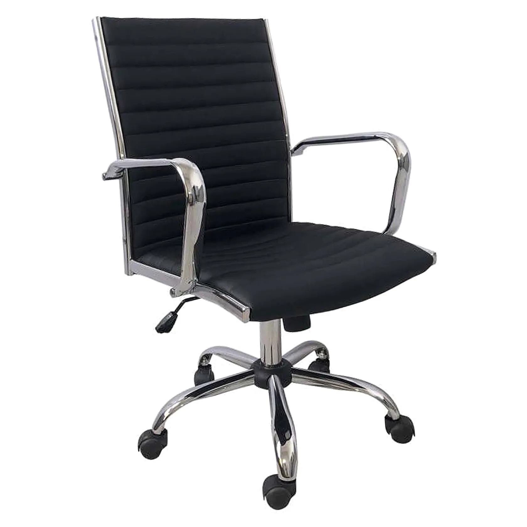 * Maxwell Adjustable Faux Leather Office Chair, Black Flash Sale