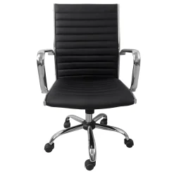 * Maxwell Adjustable Faux Leather Office Chair, Black Flash Sale