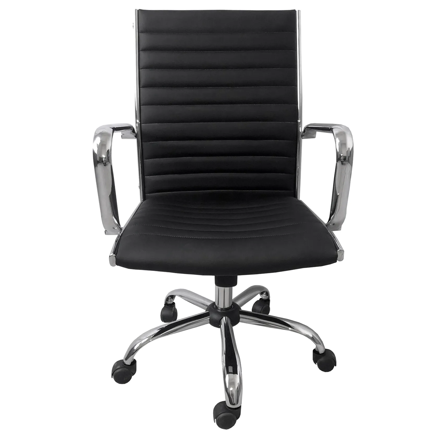 * Maxwell Adjustable Faux Leather Office Chair, Black Flash Sale