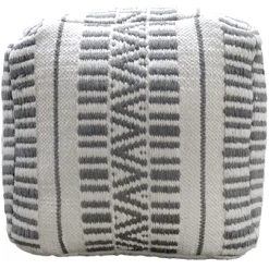 * Maya Handwoven Striped Square Pouf Flash Sale