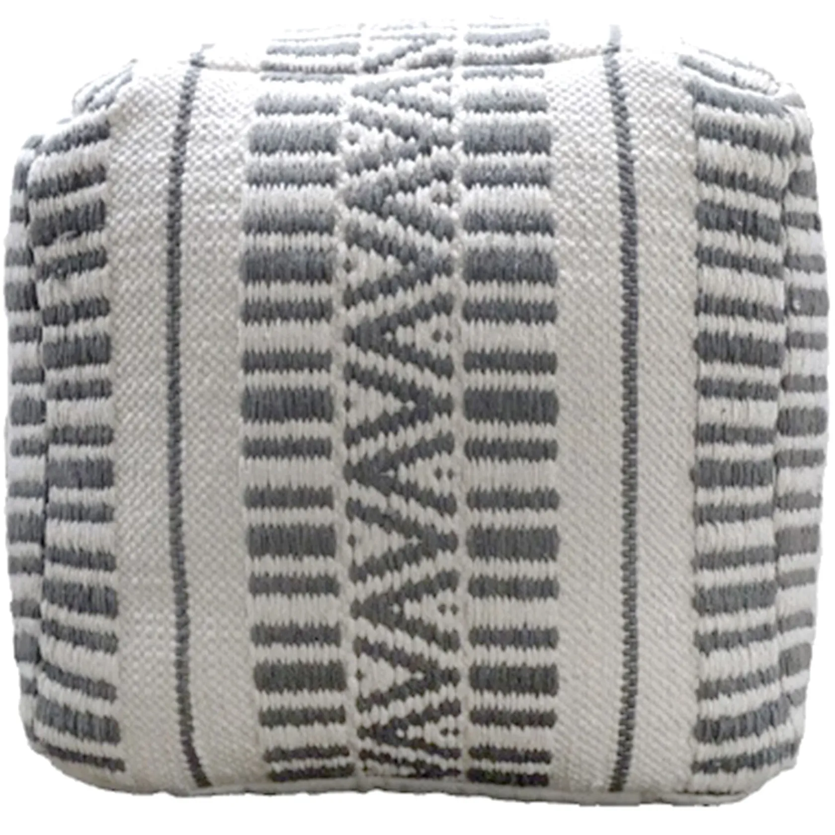 * Maya Handwoven Striped Square Pouf Flash Sale