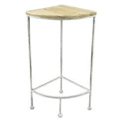 * Metal Corner Plant Stand With Wood Top Grey, Small Low Price