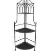 * Metal Corner Rack With Brown Decorative Arch & Folding Wood-Top Shelves, 47 Gift Selection
