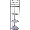 * Metal Corner Rack With Folding Wood-Top Shelves, 63 Featured