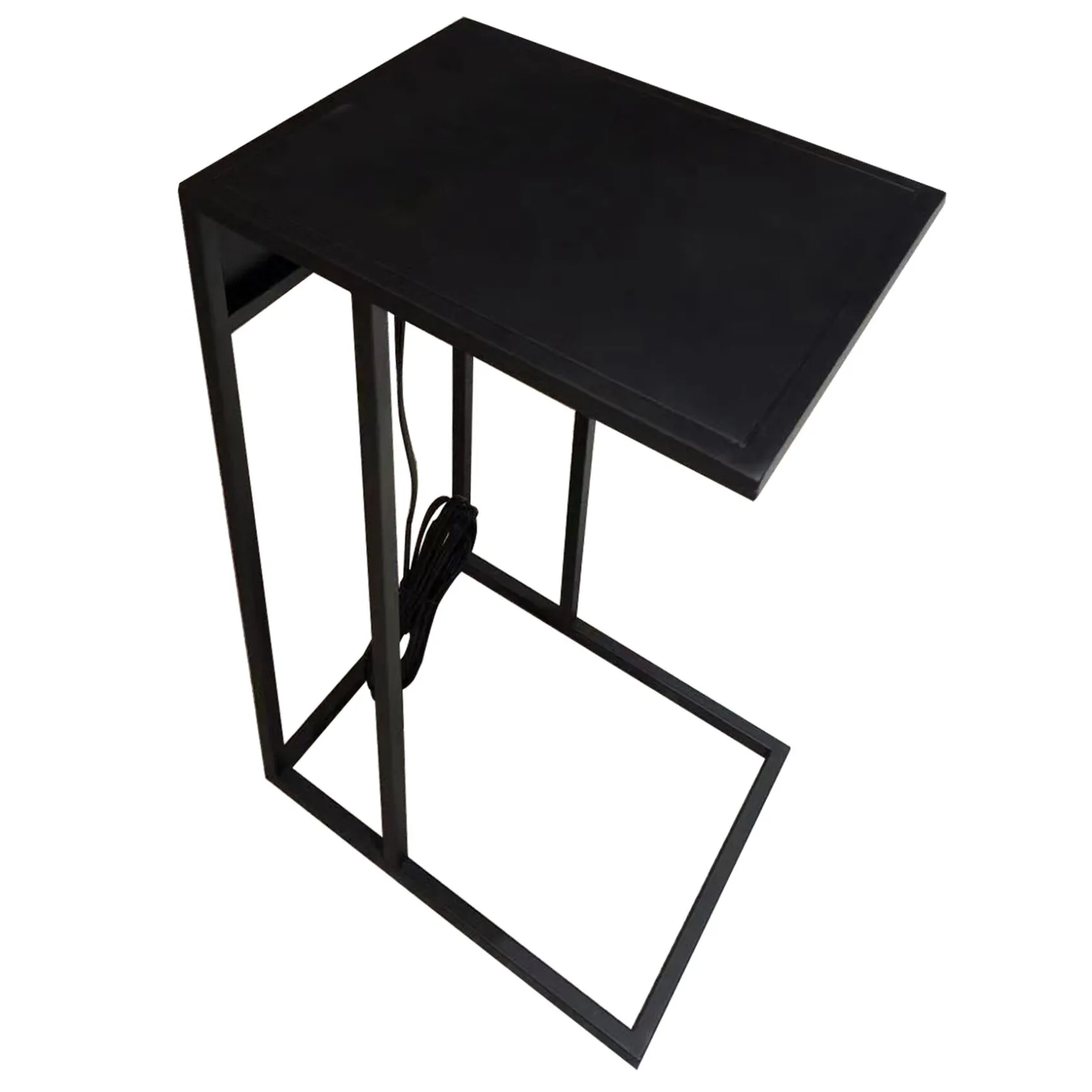 * Metal C-Table With Usb Port, Black Online Discount