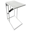 * Metal C-Table With Usb Port, White Premium