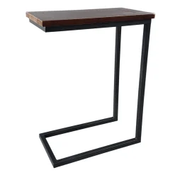 * Metal C-Table With Wooden Top, Black Promotion