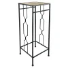 * Metal Plant Stand With Wood Top Black, Large Promotion