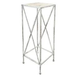 * Metal Plant Stand With Wood Top Grey, Large Online Discount