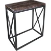 * Metal X-Side Table With Wood Top, Large Outlet