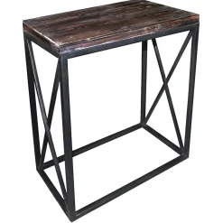 * Metal X-Side Table With Wood Top, Large Outlet