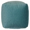 * Mineral Blue Ripple Pouf Online Discount