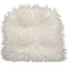 * Mongolian Faux Fur Chair Pad/Ties White Promotion