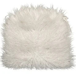 * Mongolian Faux Fur Chair Pad/Ties White Promotion