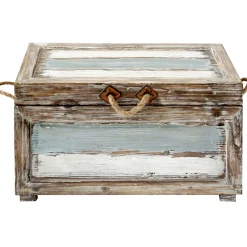 * Nantucket Weathered Wood Decorative Storage Trunk, Medium Fashion