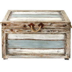 * Nantucket Weathered Wood Decorative Storage Trunk, Large Opening Sales