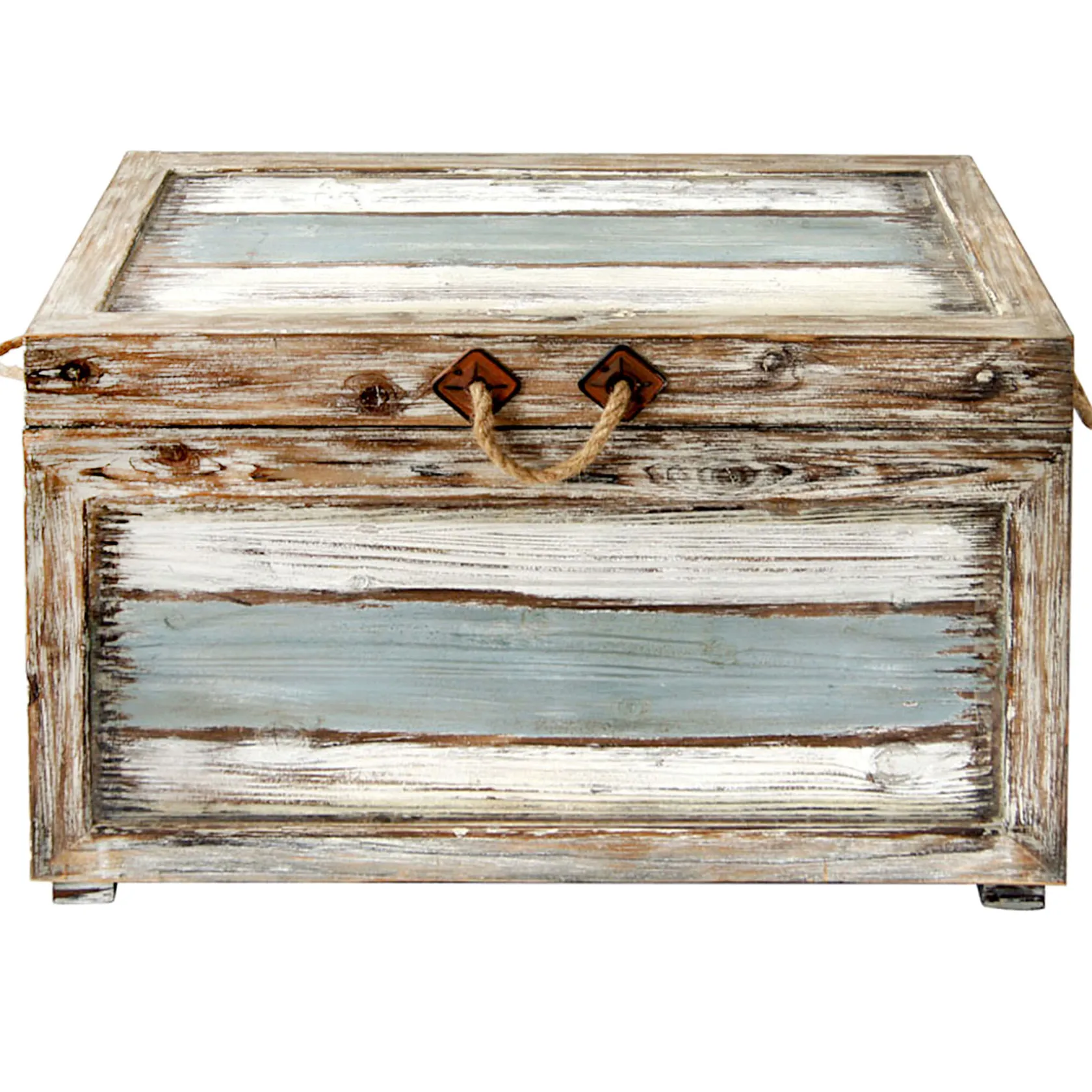* Nantucket Weathered Wood Decorative Storage Trunk, Large Opening Sales