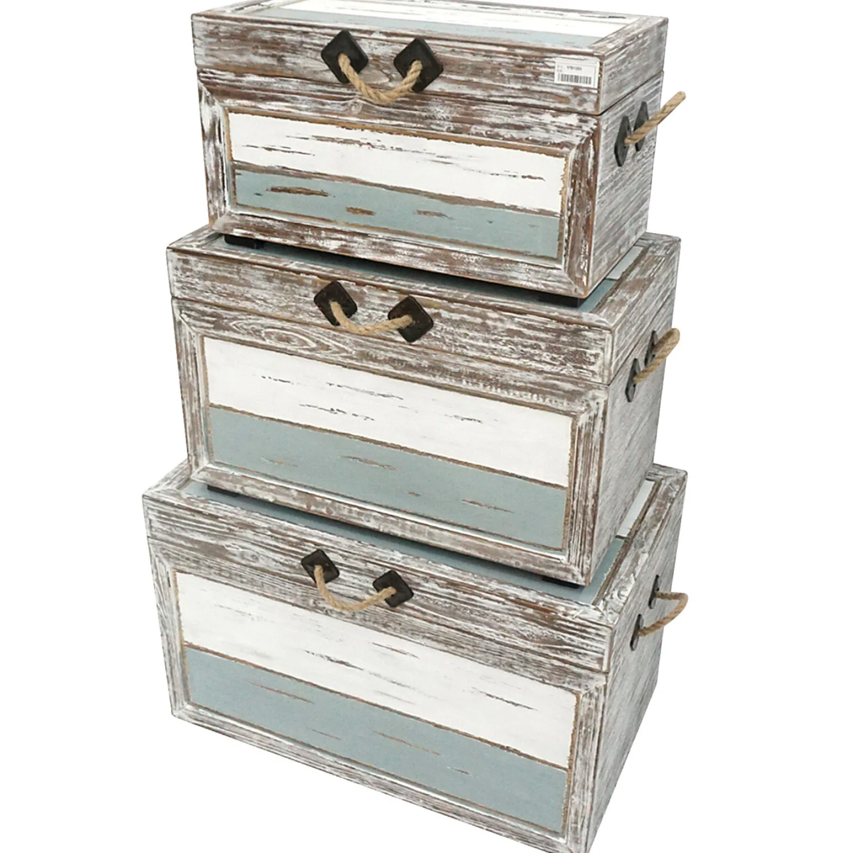 * Nantucket Weathered Wood Decorative Storage Trunk, Large Opening Sales