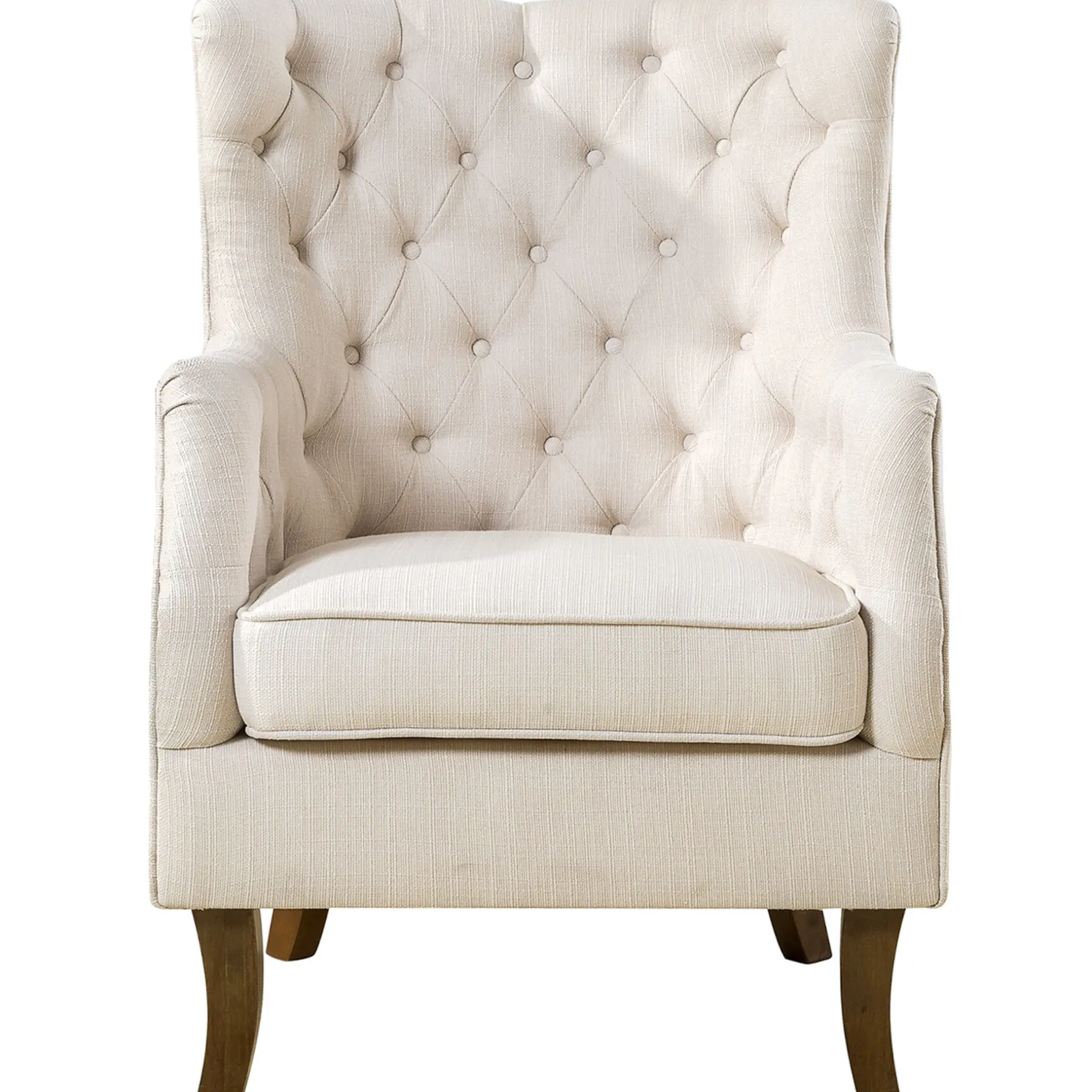 * Norfolk Cream Linen Tufted High Back Arm Chair Promotion