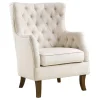 * Norfolk White Tufted Accent Chair, Kd Opening Sales