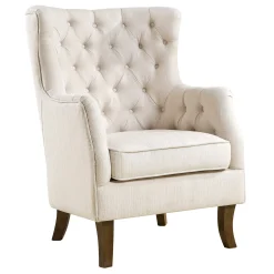 * Norfolk White Tufted Accent Chair, Kd Opening Sales