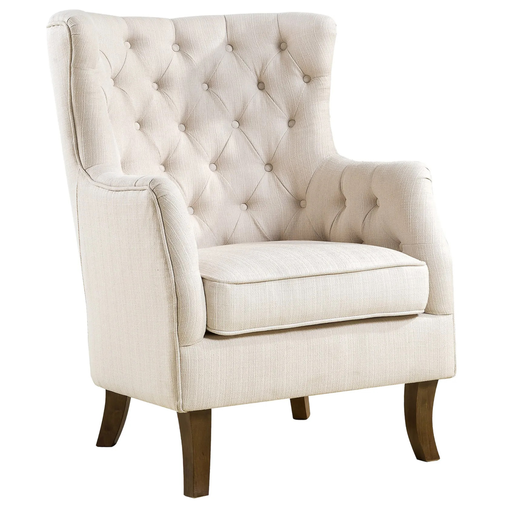 * Norfolk White Tufted Accent Chair, Kd Opening Sales